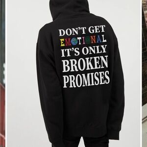 Broken Promises Streetwear Emotional Men’s Black Hoodie